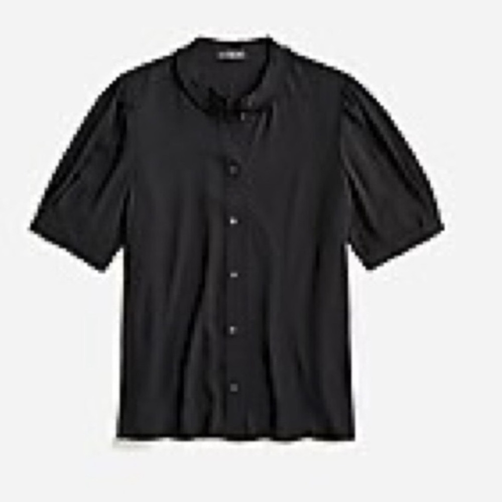 J crew drapey blouse short‎ sleeve black